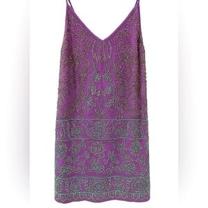 Miss Selfridge Purple-Blue Beads Embroidered Sequin style Dress US 8